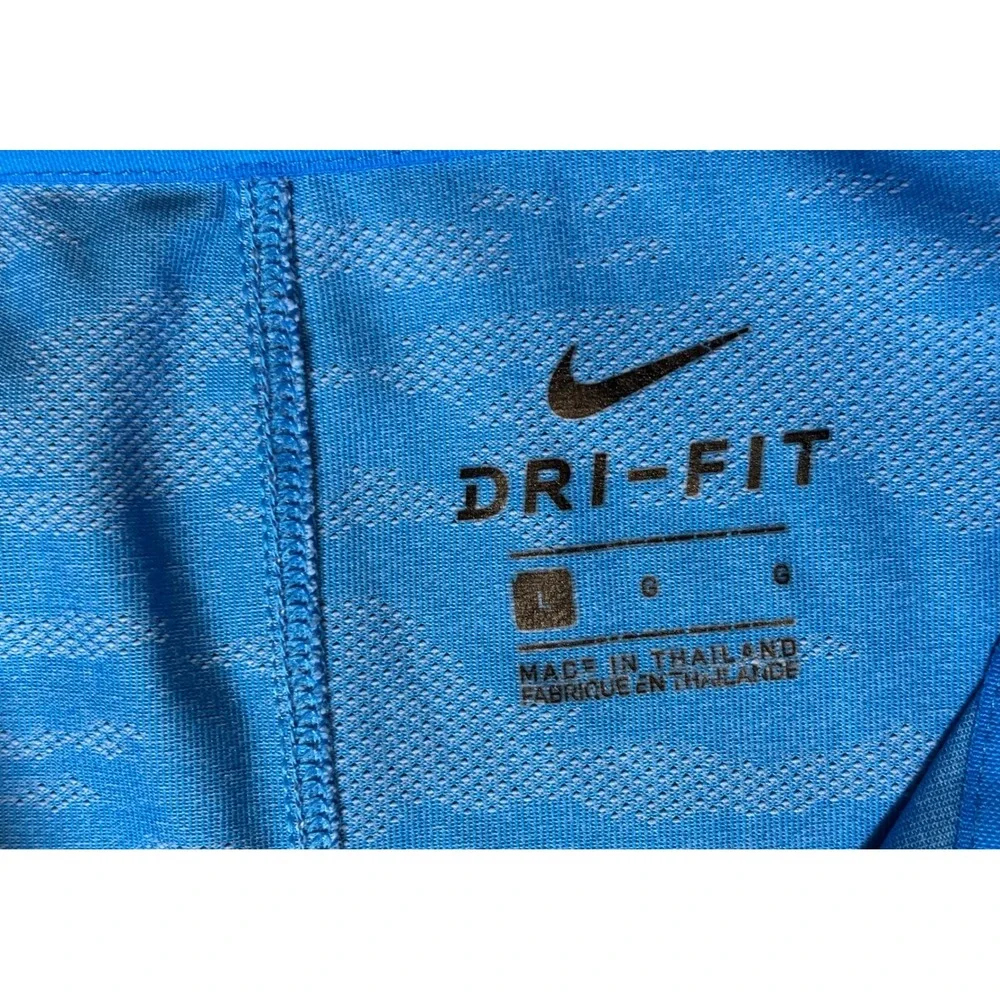 Nike Polo Shirt Mens L Blue Camo Dri-Fit Golf Athletic Short Sleeve Lightweight